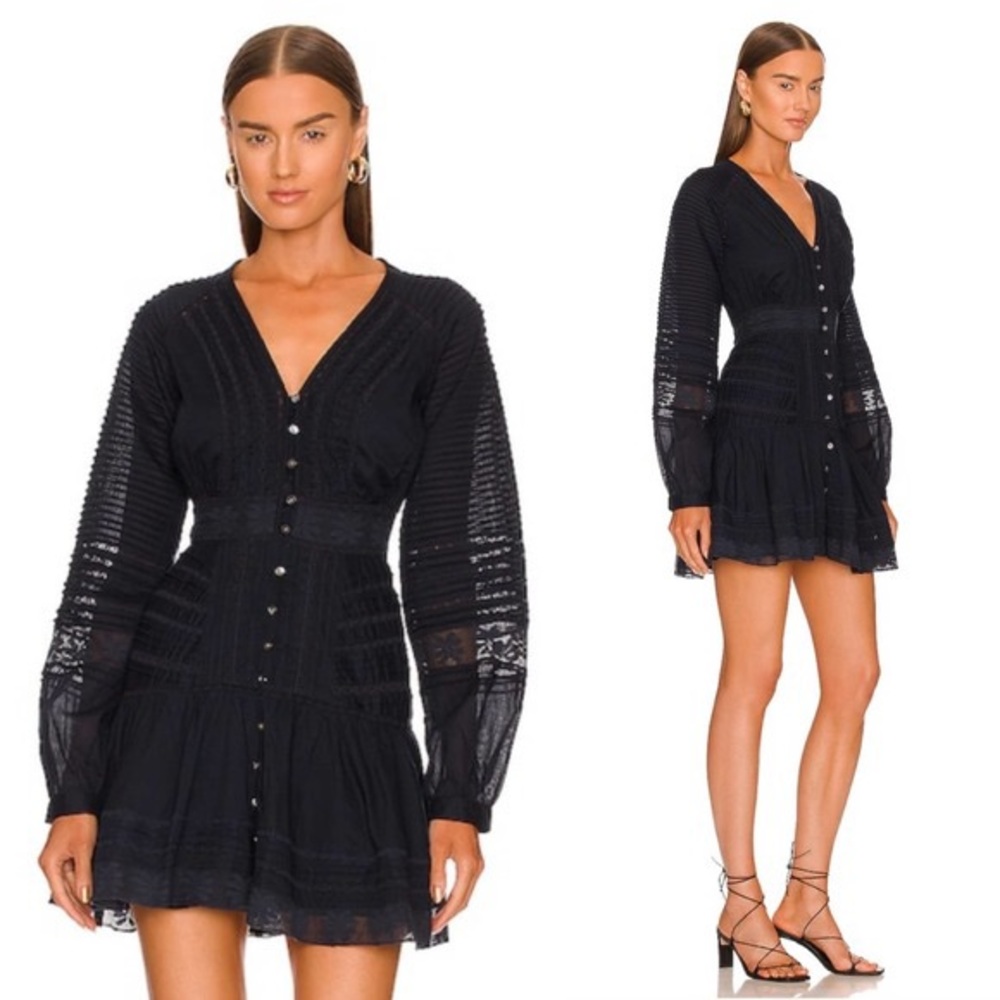 NWT Veronica Beard Addilyn Dress Navy Mini Long Sleeve